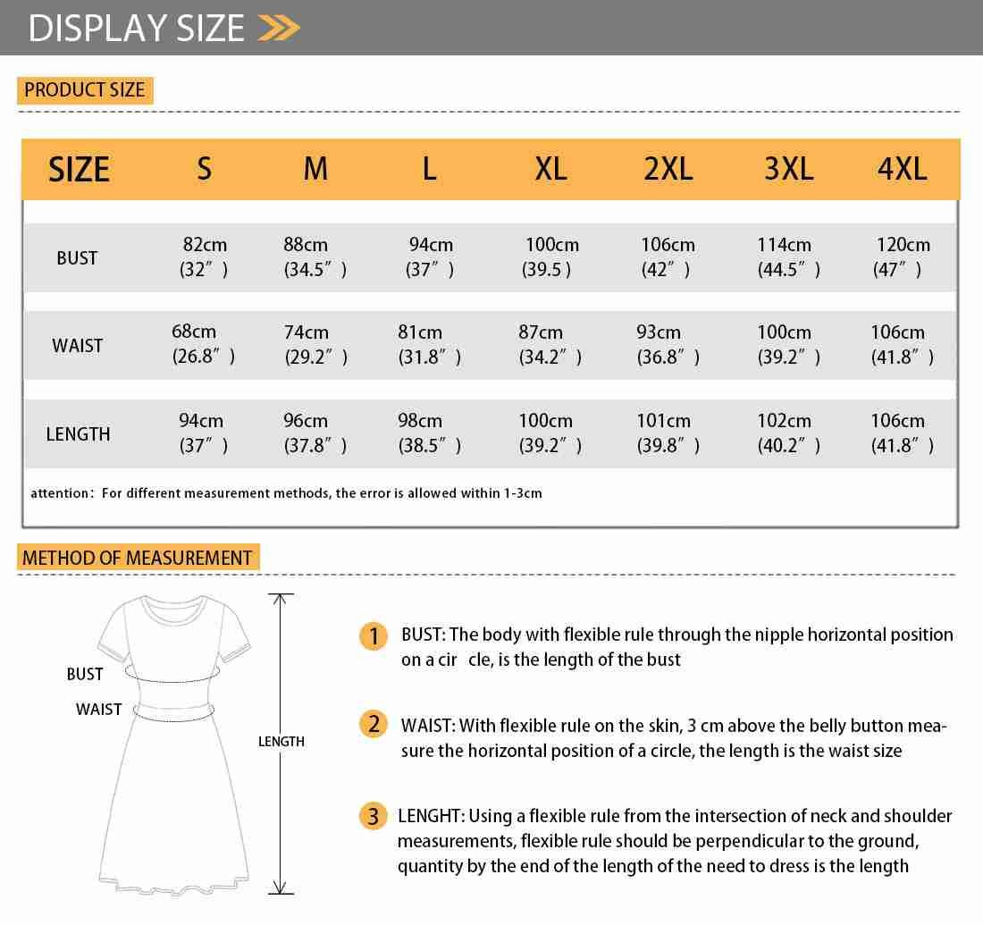 Womens Scoop Neck Ruffle Dress Size Chart