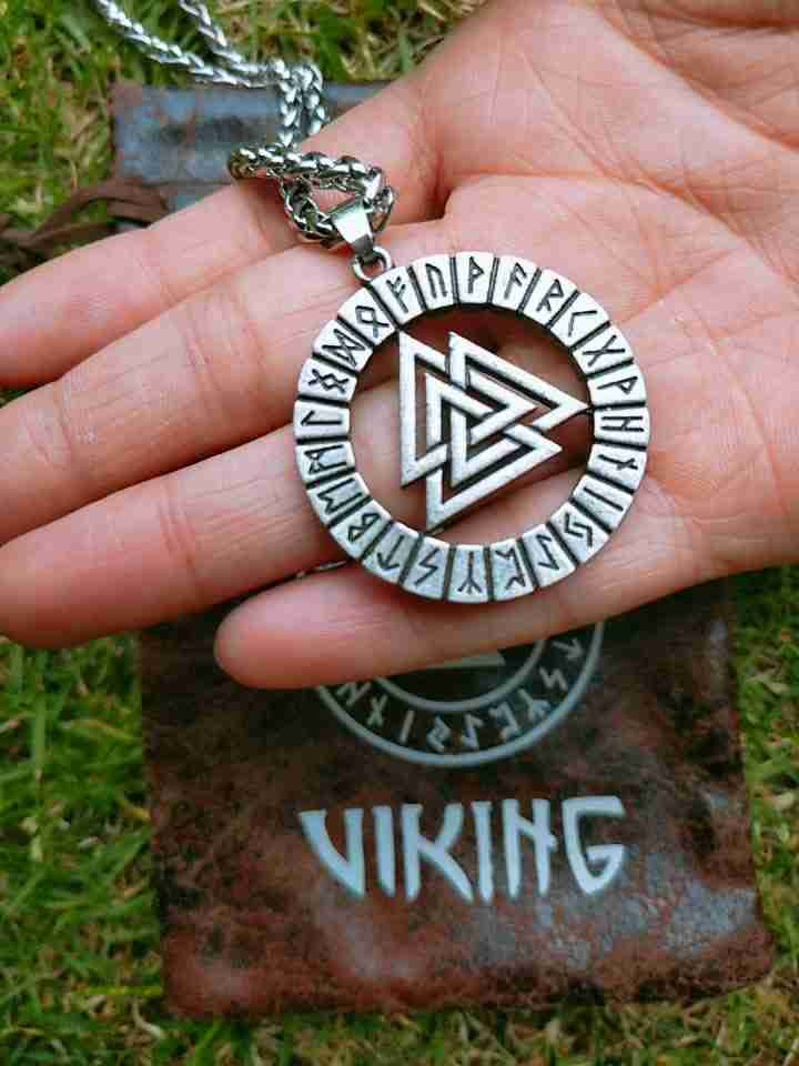 Nordic Mythology Odin Triangle Rune Pendant Necklace